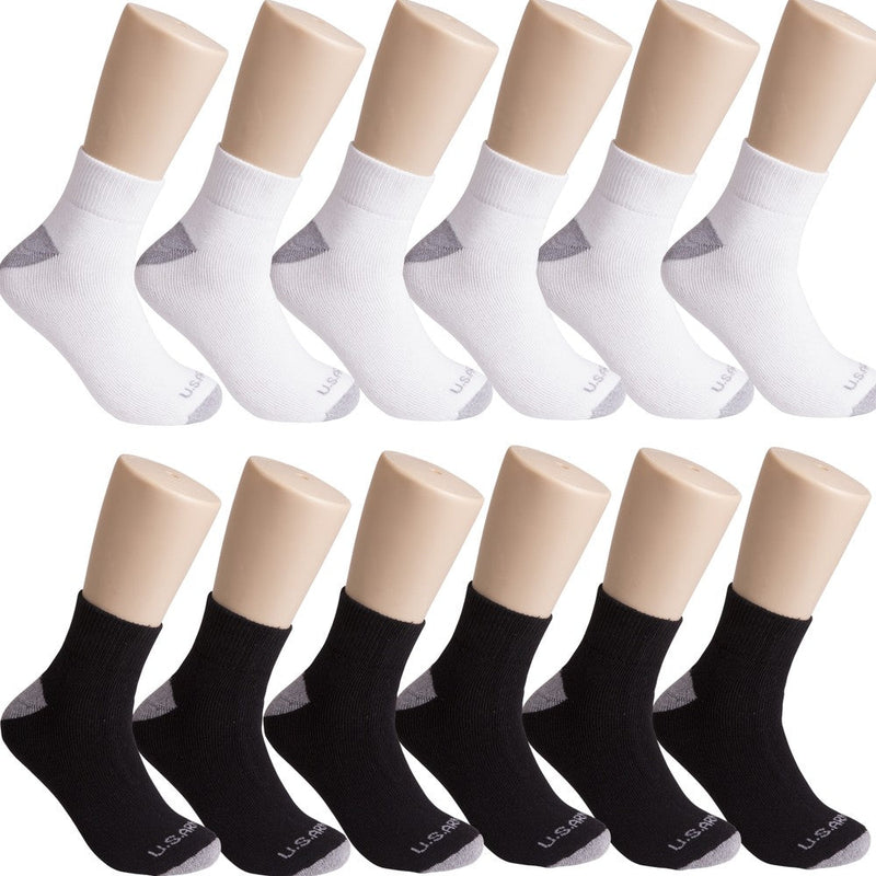 12-Pairs: U.S. ARMY Tri-Blend Socks Men's Shoes & Accessories Assorted Quarter - DailySale