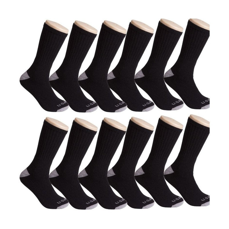 12-Pairs: U.S. ARMY Tri-Blend Socks Men's Shoes & Accessories Black Crew - DailySale