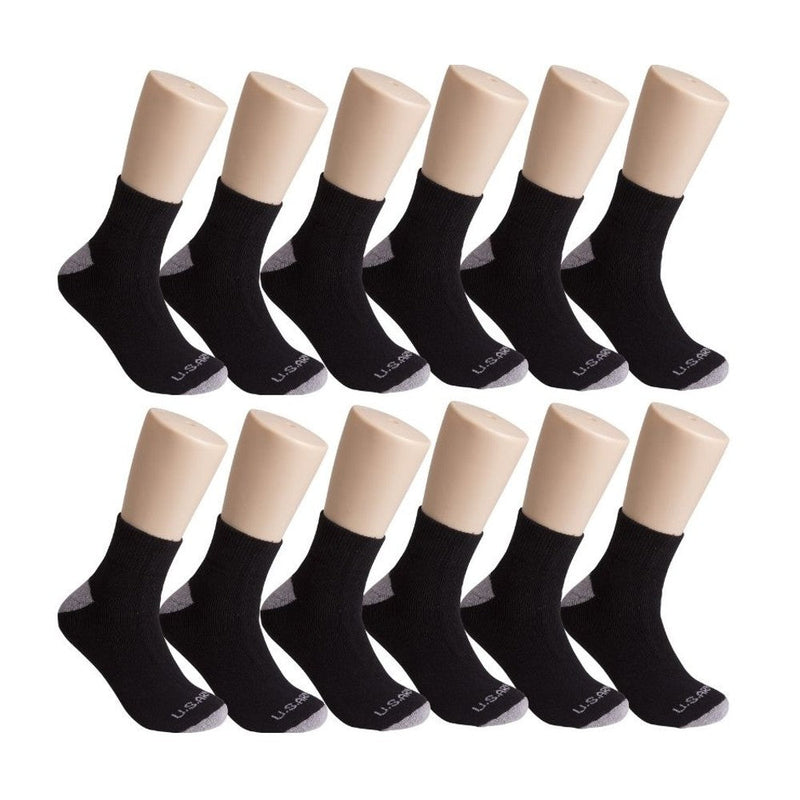 12-Pairs: U.S. ARMY Tri-Blend Socks Men's Shoes & Accessories Black Quarter - DailySale