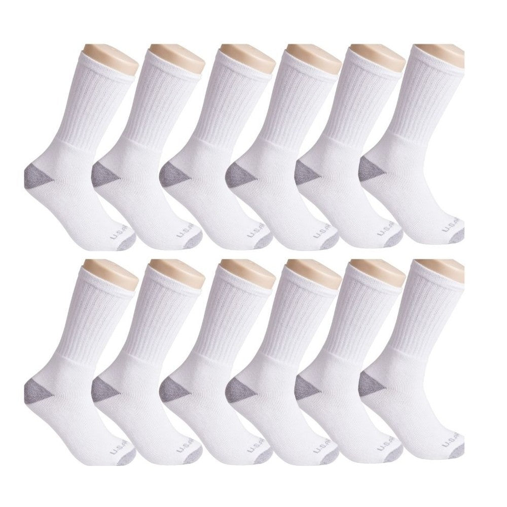 12-Pairs: U.S. ARMY Tri-Blend Socks Men's Shoes & Accessories White Crew - DailySale