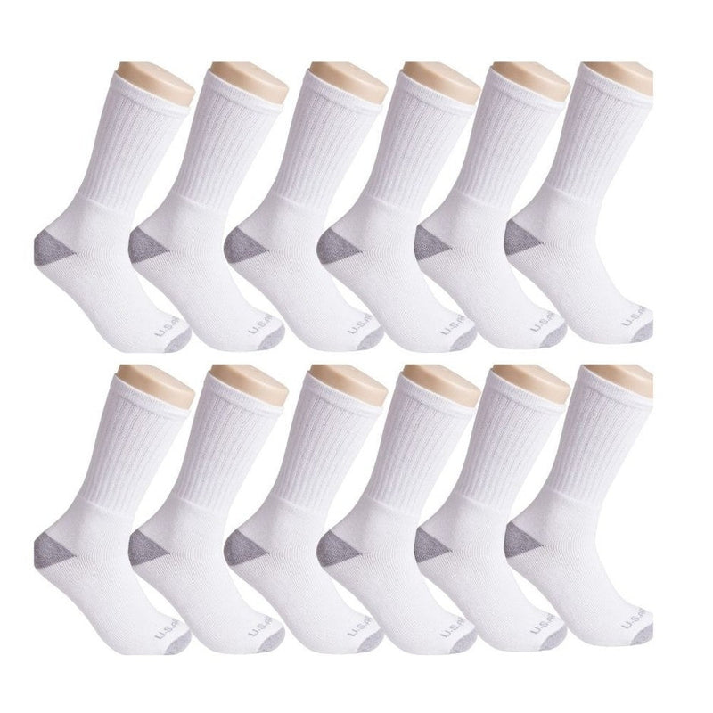 12-Pairs: U.S. ARMY Tri-Blend Socks Men's Shoes & Accessories White Crew - DailySale
