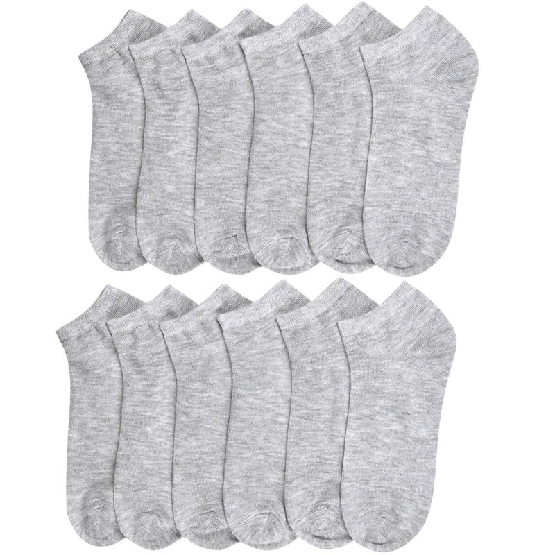 12-Pairs: Women's Classic Low Cut Socks Women's Accessories Gray - DailySale