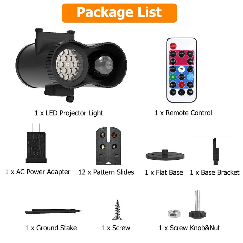 12 Patterns LED Projector Lights IP65 Waterproof Ocean Wave Projector Lamp with Remote Control Timer Holiday Decor & Apparel - DailySale
