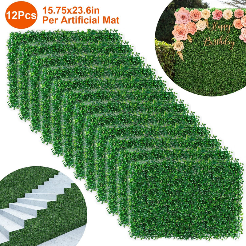 12-Piece: Artificial Boxwood Plant Grass Garden & Patio - DailySale