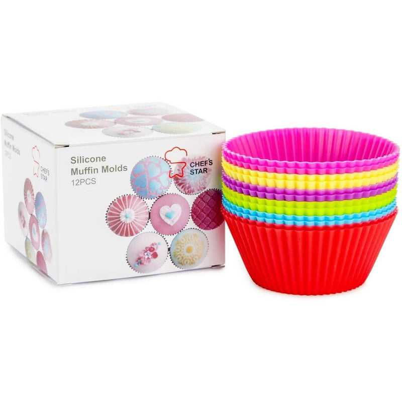 12-Piece: Chef's Star Silicone Baking Cups, Muffin Liners Kitchen & Dining - DailySale