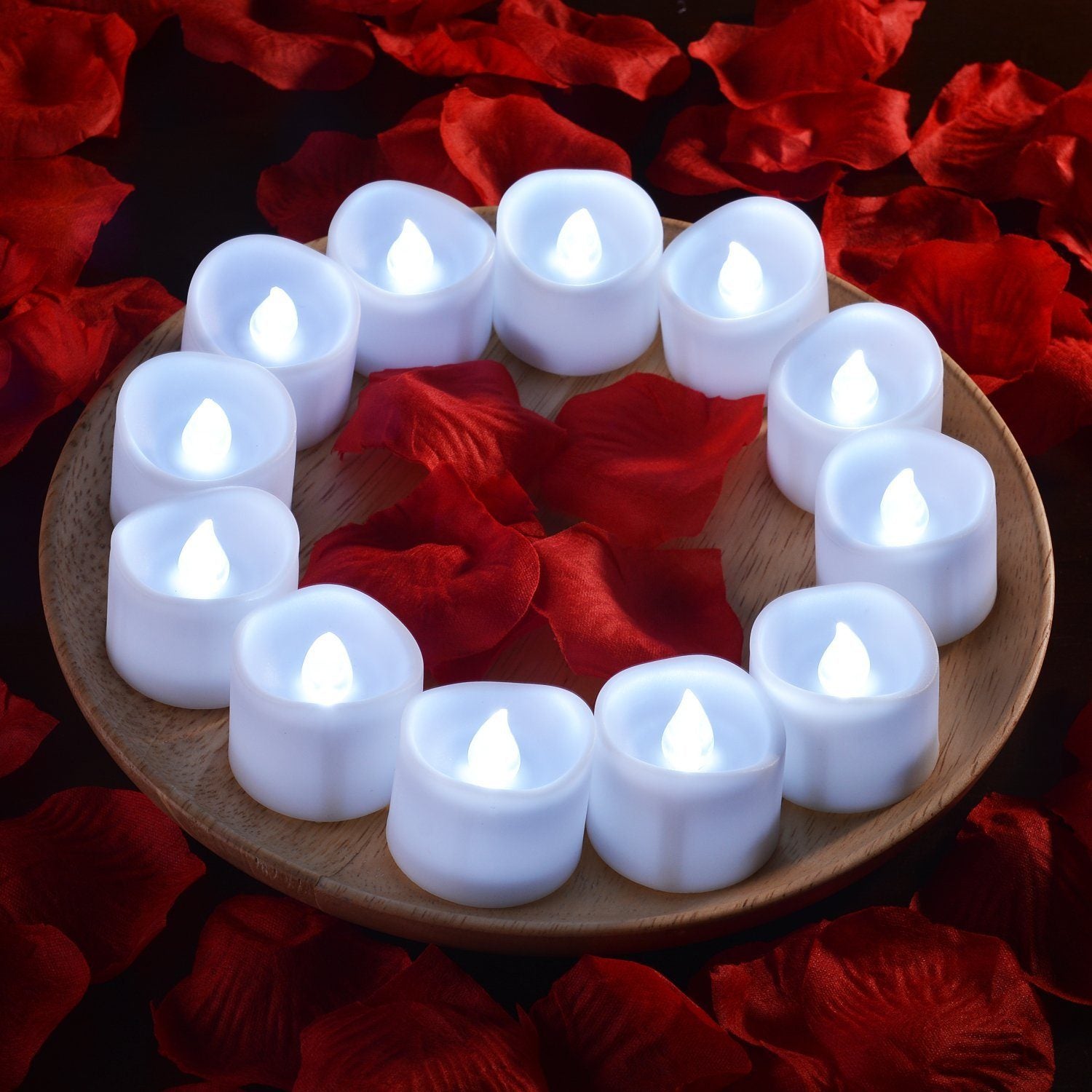 12-Piece: Cool White Flickering Led Tealight Timer Candles Indoor Lighting - DailySale