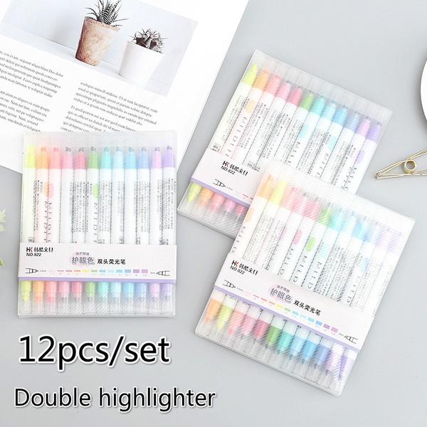 12-Piece: Cute Double Head Fluorescent Pen Highlighters Set Art & Craft Supplies - DailySale