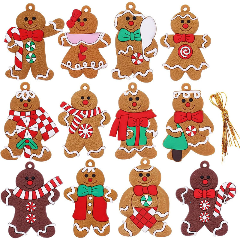 12-Piece: Gingerbread Man Ornaments Holiday Decor & Apparel - DailySale