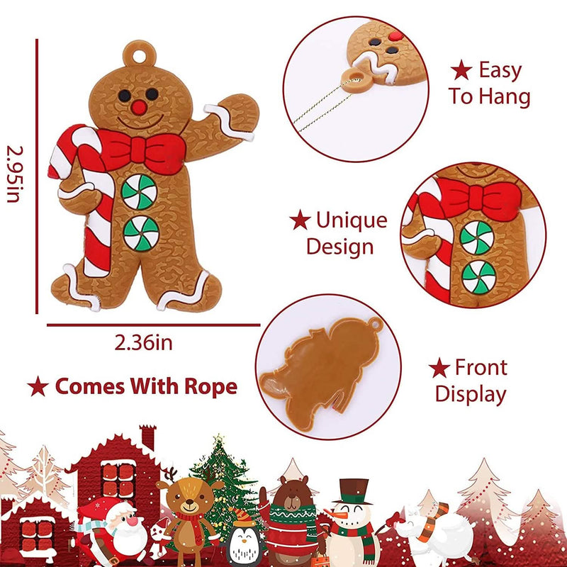 12-Piece: Gingerbread Man Ornaments Holiday Decor & Apparel - DailySale