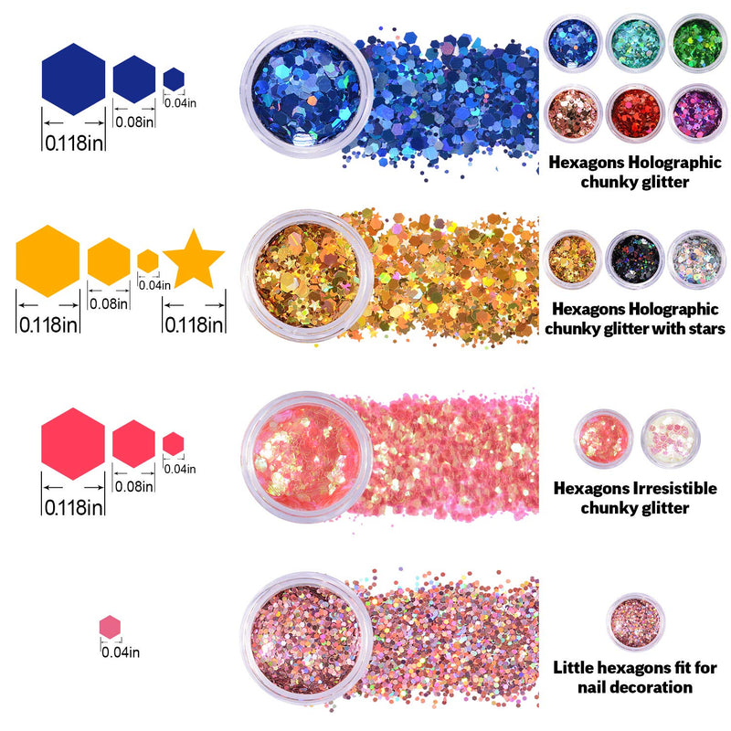 12-Piece: Holographic Chunky Glitters Beauty & Personal Care - DailySale