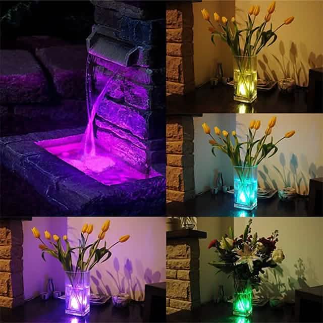 12-Piece: LED RGB Diving Light Remote Control Decorative Light Indoor Lighting - DailySale