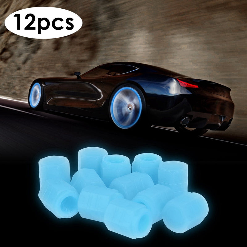 12-Piece: Luminous Car Tire Valve Stem Covers Automotive - DailySale