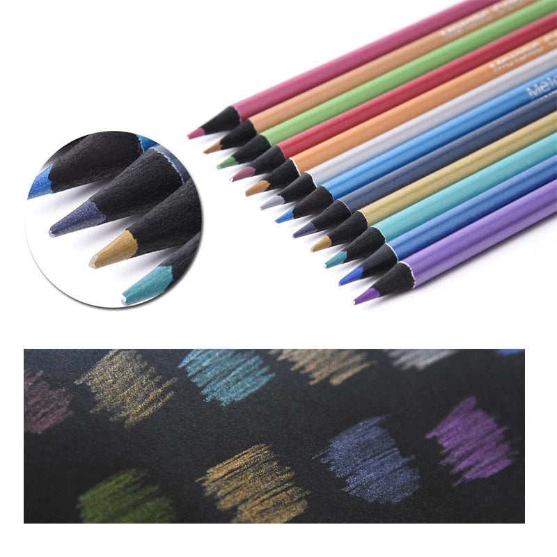 12-Piece: Metallic Colored Pencils Art & Craft Supplies - DailySale