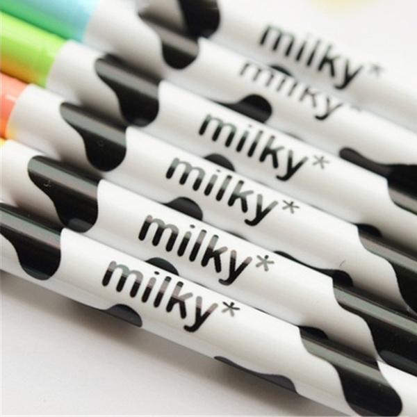  NYKKOLA Diamond Cute Gel Pen Milky Cow Pens,12PCS 0.35