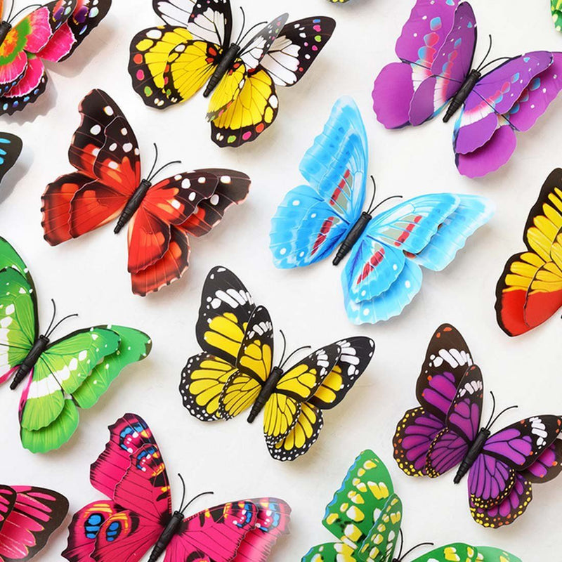 12-Piece Set: 3D Butterfly Magnets - Assorted Colors Furniture & Decor - DailySale