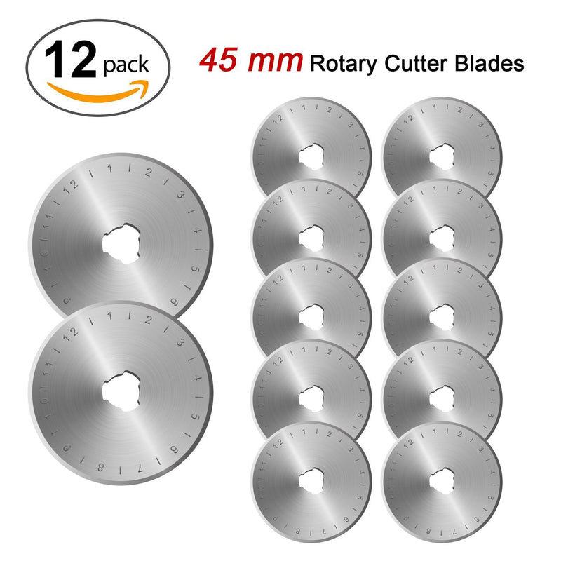 12-Piece Set: 45mm Rotary Cutter Blades Home Improvement - DailySale