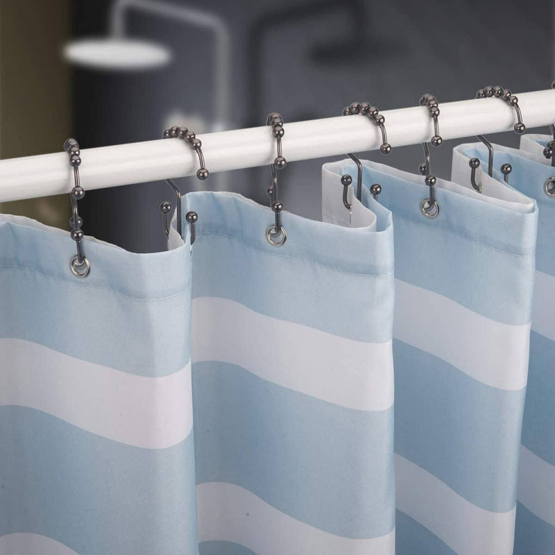12-Piece Set: Titanker Shower Curtain Hooks Rings Bath - DailySale