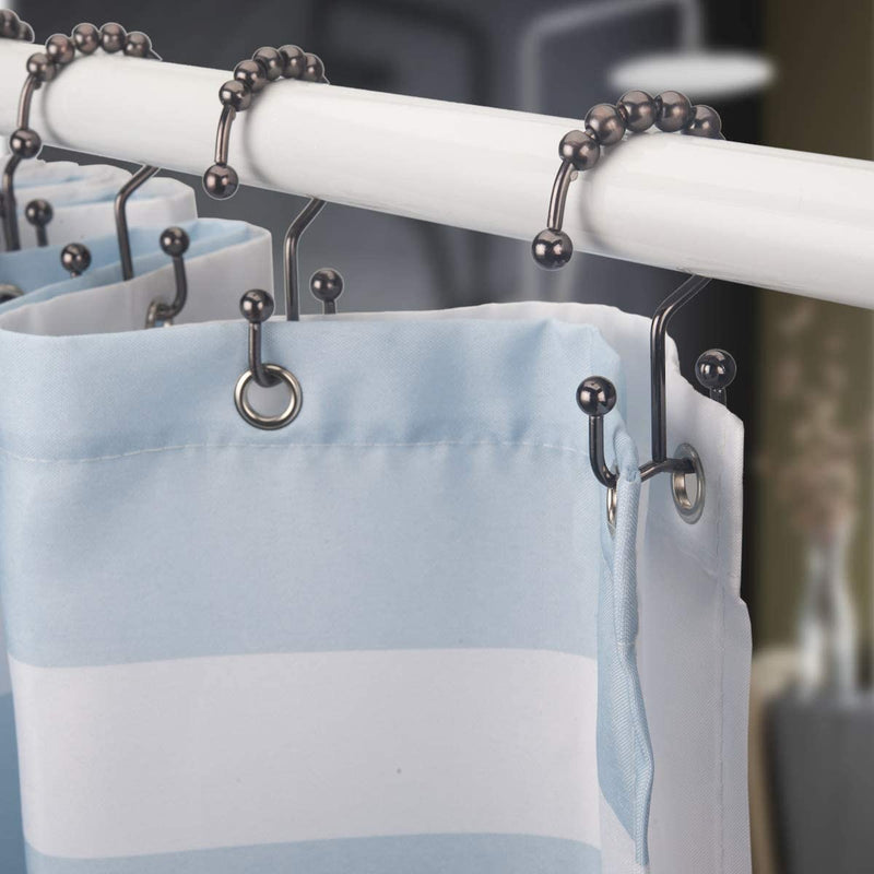 12-Piece Set: Titanker Shower Curtain Hooks Rings Bath - DailySale