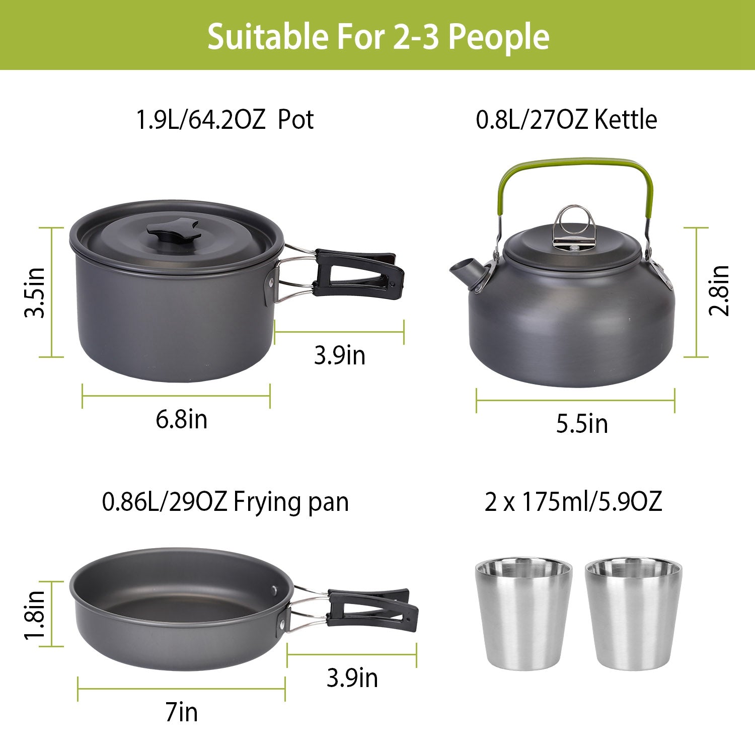 12-Pieces: Camping Cookware Set Sports & Outdoors - DailySale