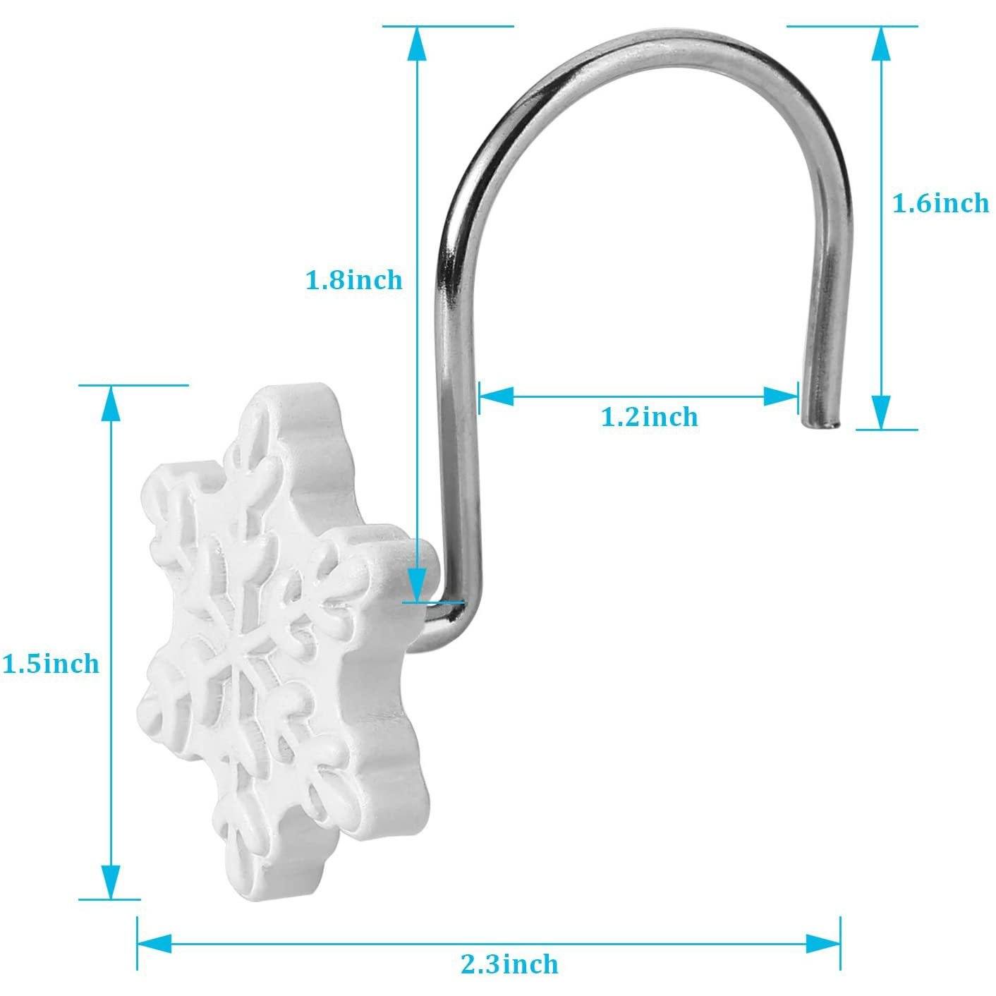 12-Pieces: Christmas Shower Curtain Anti-Rust Hooks Bath - DailySale