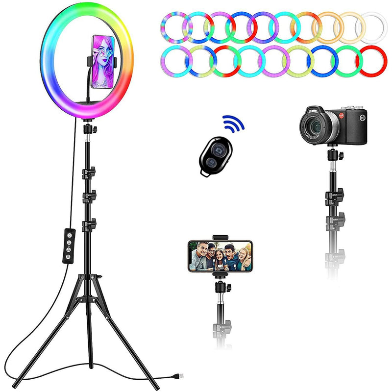 12" Selfie Ring Light with Tripod Stand and Phone Holders Indoor Lighting - DailySale
