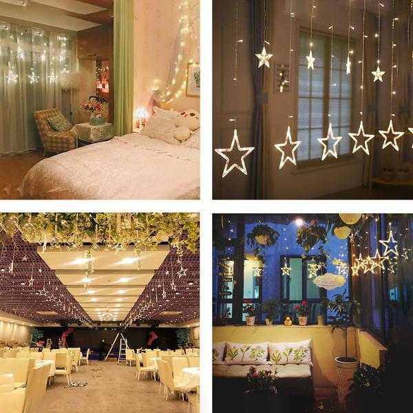 12 Stars 138 LED Curtain String Lights String & Fairy Lights - DailySale