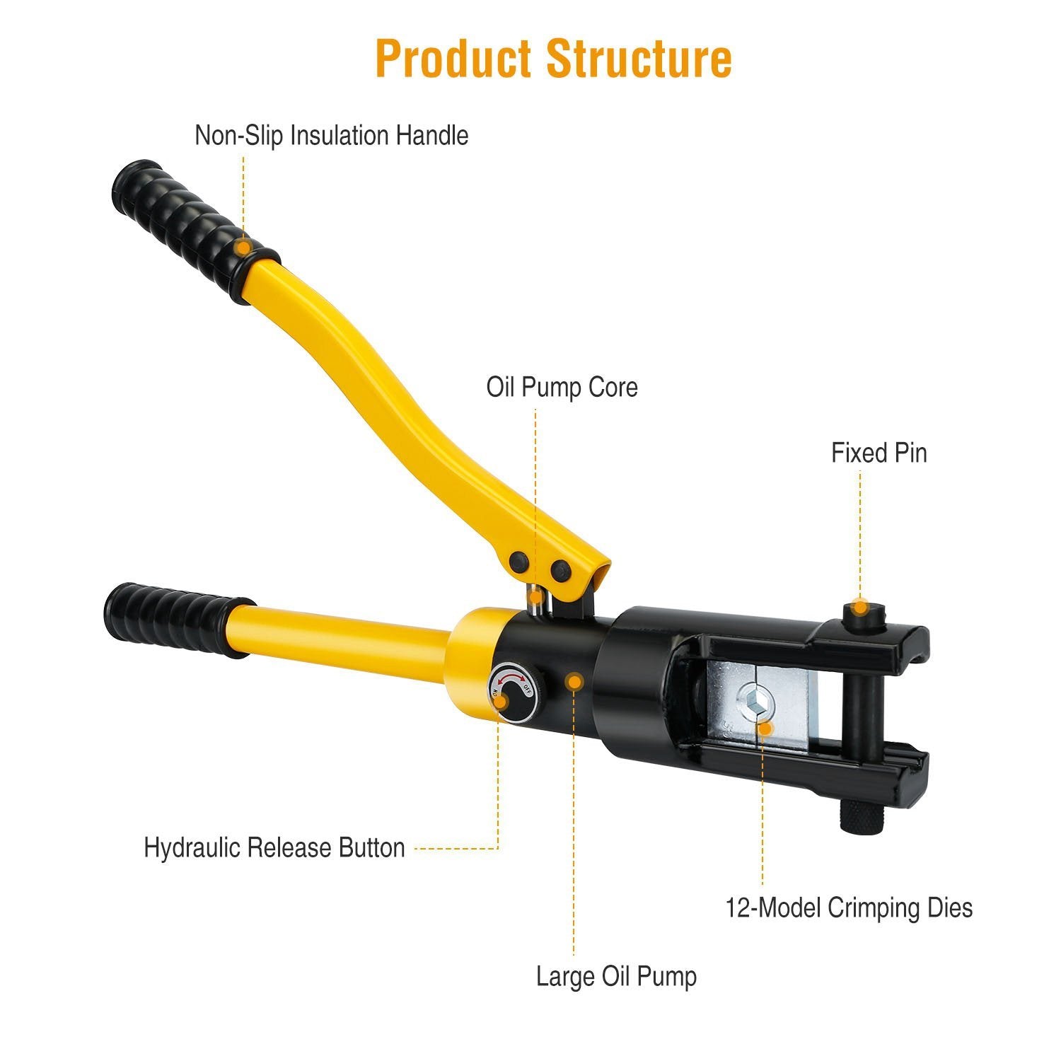 12 Ton Hydraulic Wire Crimper Home Improvement - DailySale