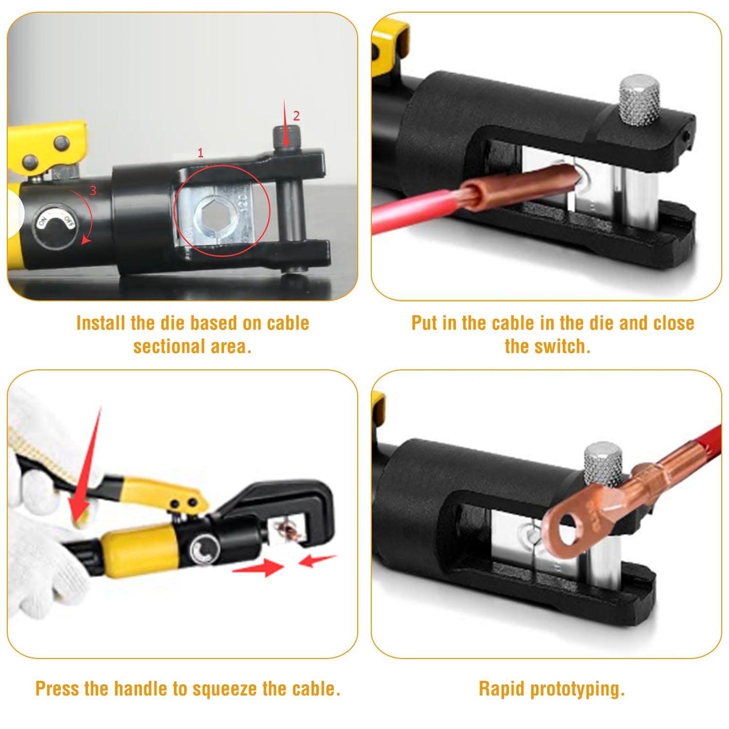 12 Ton Hydraulic Wire Crimper Home Improvement - DailySale