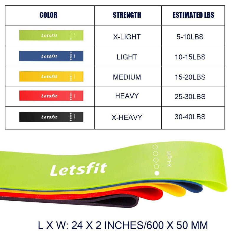 12" x 2" Letsfit Resistance Loop Bands Wellness & Fitness - DailySale