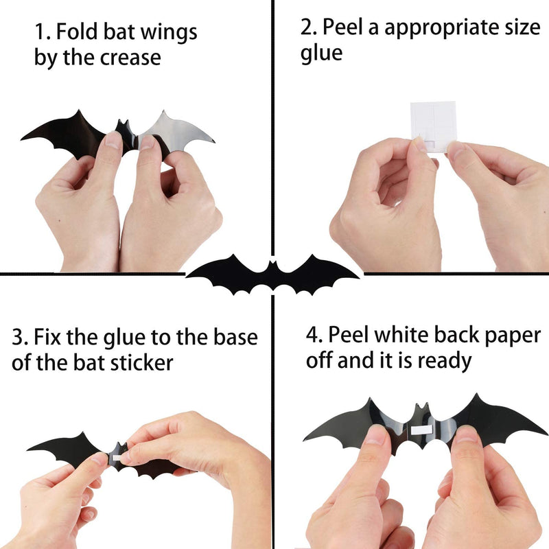 120-Piece: 3D Bat Halloween Decoration Stickers Holiday Decor & Apparel - DailySale