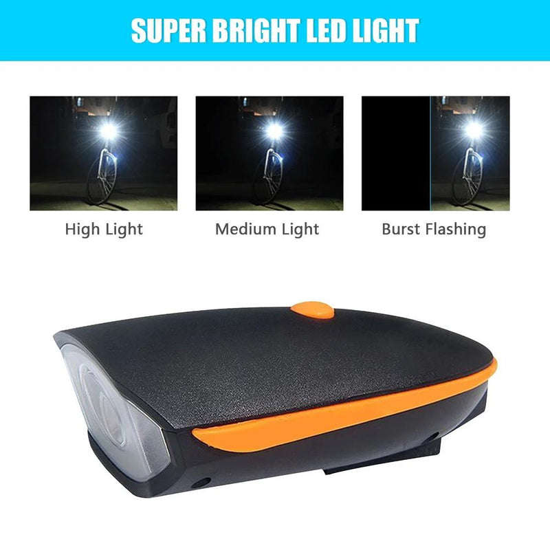 1200mAh Rechargeable Bike Headlight with Horn Sports & Outdoors - DailySale