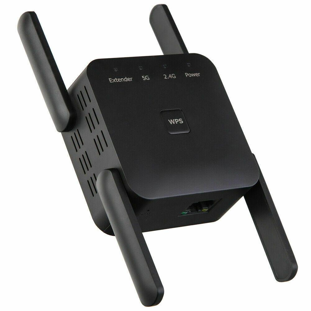 1200Mbps WiFi Range Extender Computer Accessories Black - DailySale