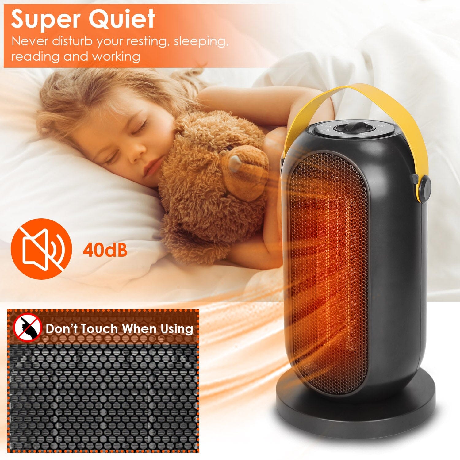 1200W Portable Electric Fan Heater Household Appliances - DailySale