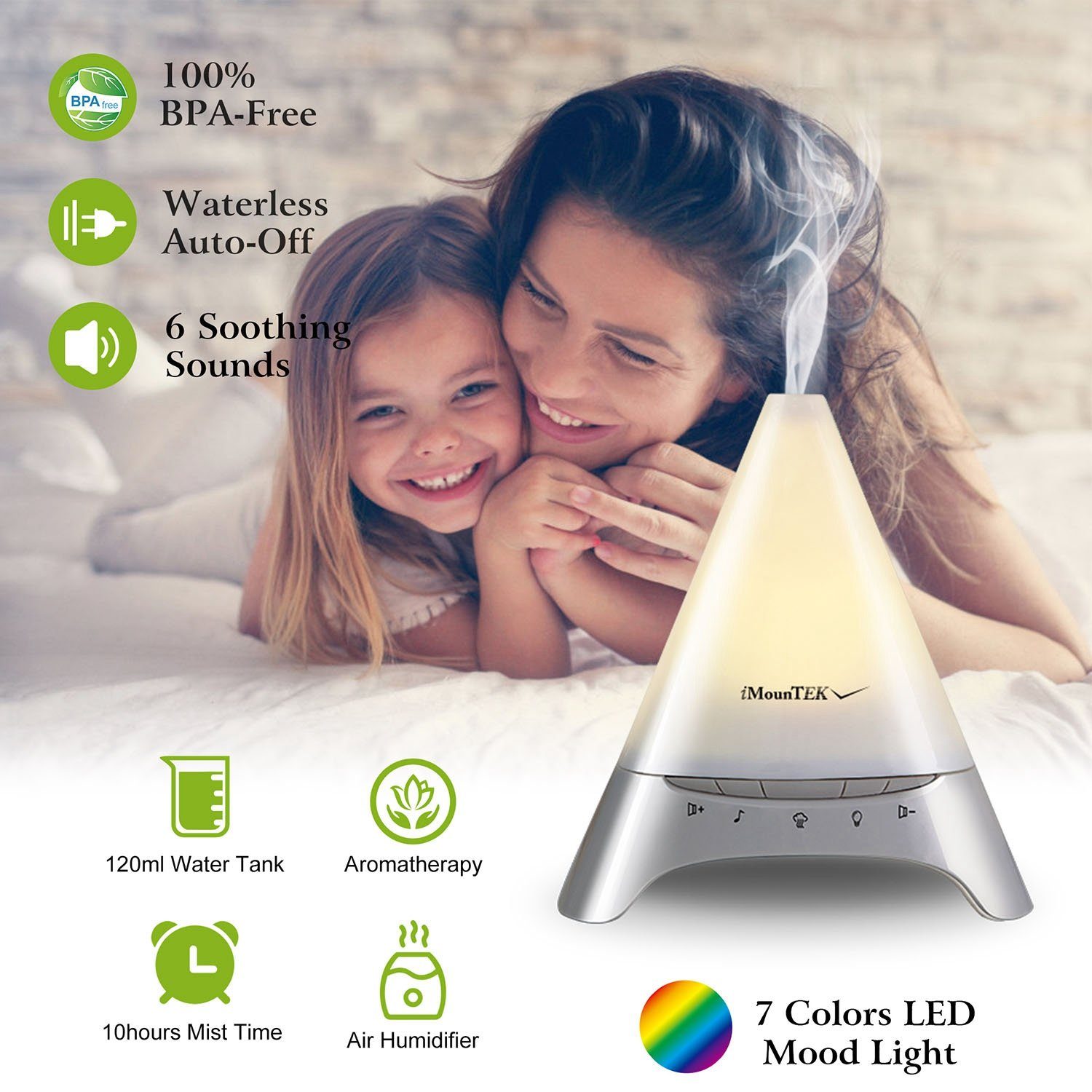 120ml Cool Mist Humidifier Ultrasonic Aroma Essential Oil Diffuser Wellness - DailySale