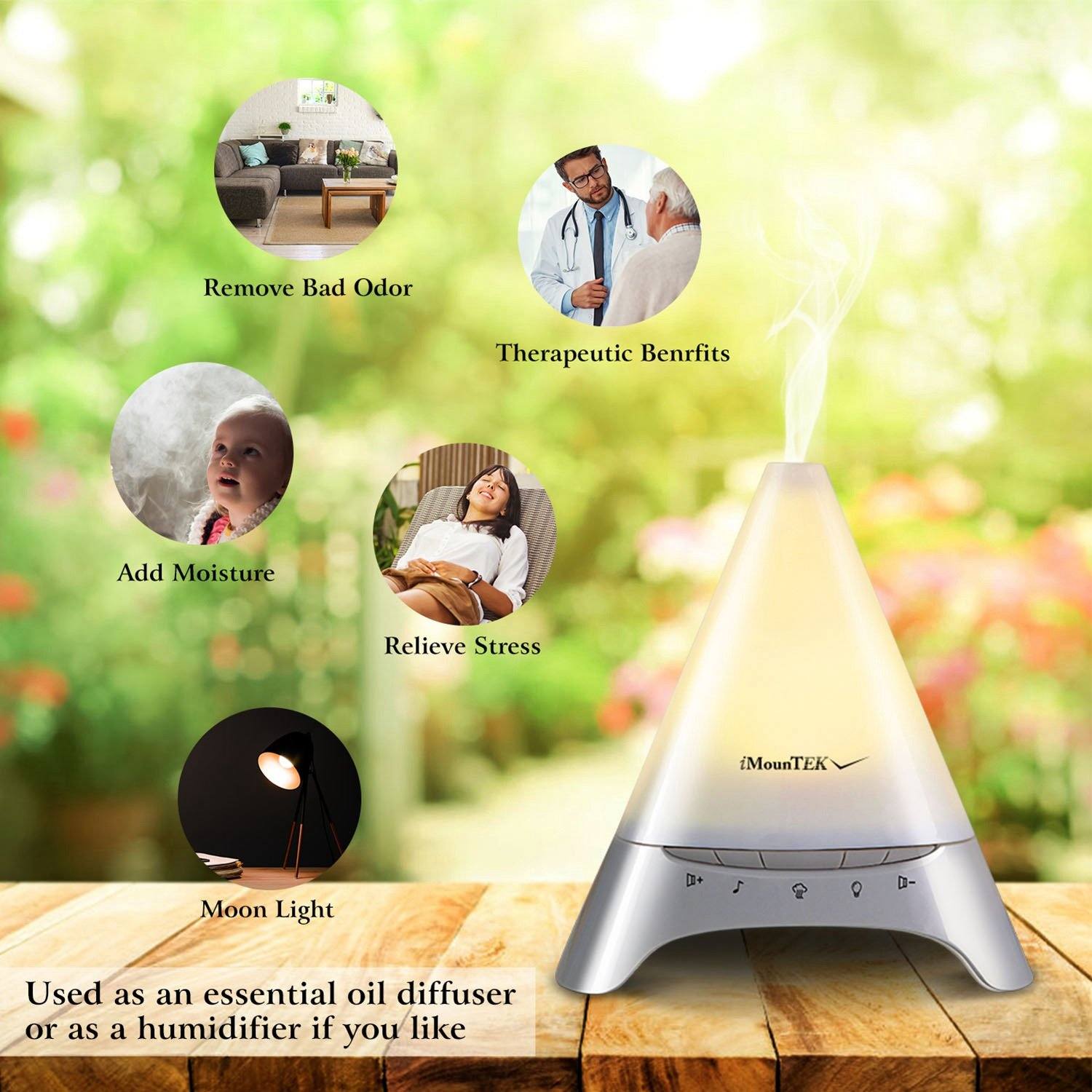 120ml Cool Mist Humidifier Ultrasonic Aroma Essential Oil Diffuser Wellness - DailySale