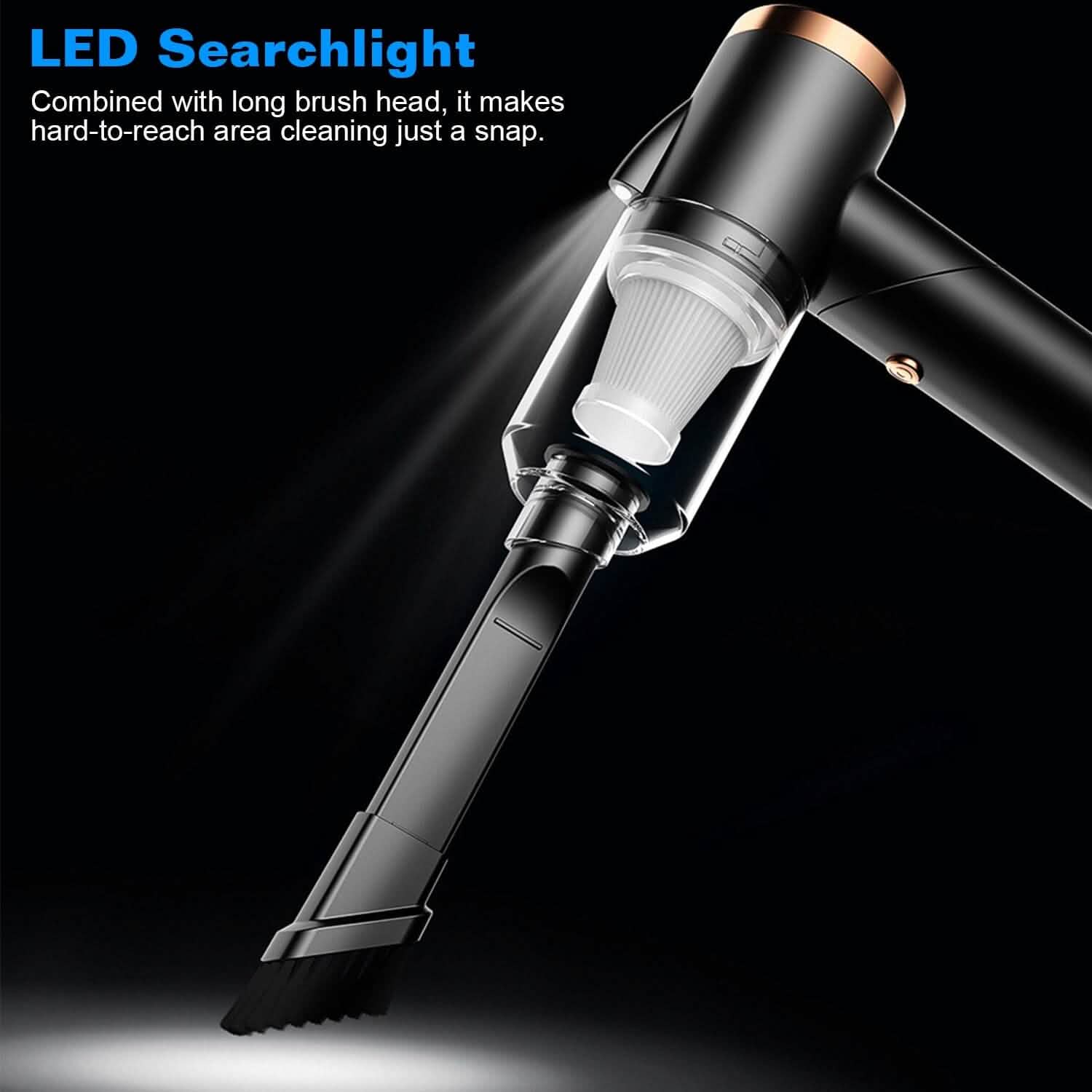 120W 9000PA Cordless Handheld Car Vacuum Cleaner with Searchlight Automotive - DailySale