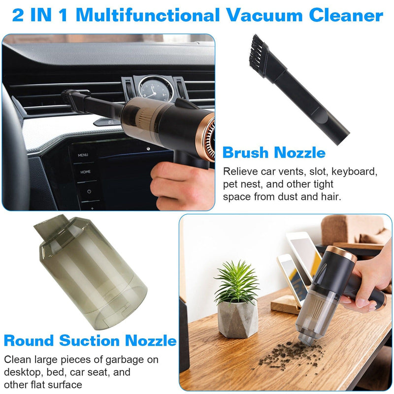 120W 9000PA Cordless Handheld Car Vacuum Cleaner with Searchlight Automotive - DailySale