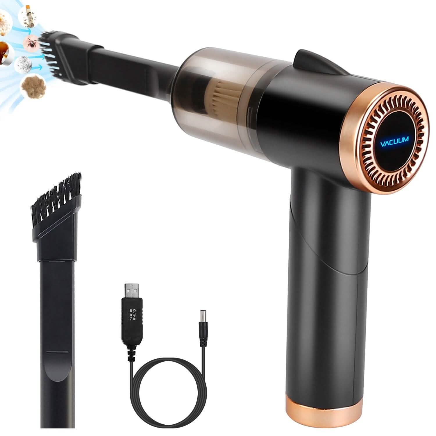 120W 9000PA Cordless Handheld Car Vacuum Cleaner with Searchlight Automotive - DailySale