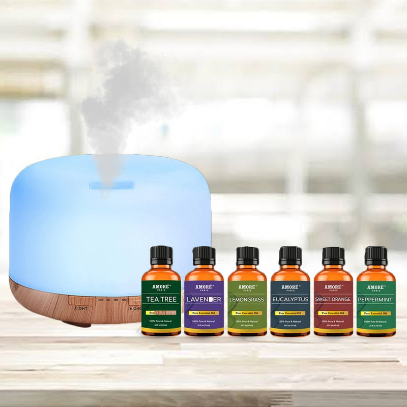 7-Piece Set: 5-in-1 Premium Ultrasonic Aromatherapy Diffuser with Essential Oil - DailySale, Inc
