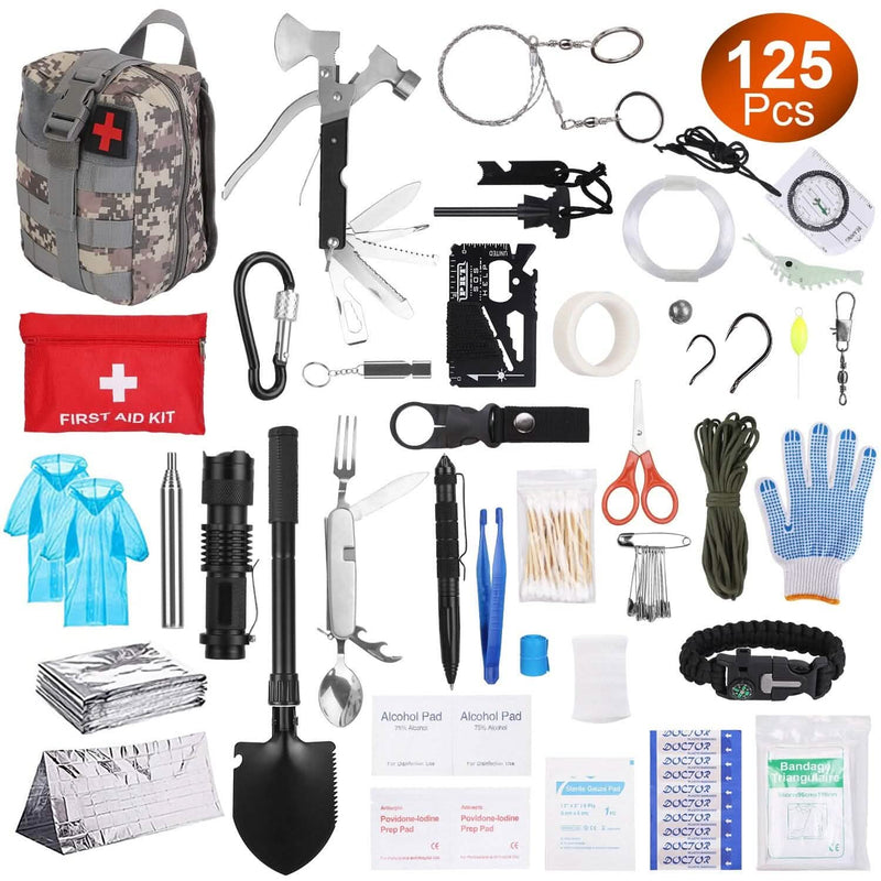125-Pieces: Emergency Survival Gear Tactical for Outdoor Adventure Sports & Outdoors - DailySale