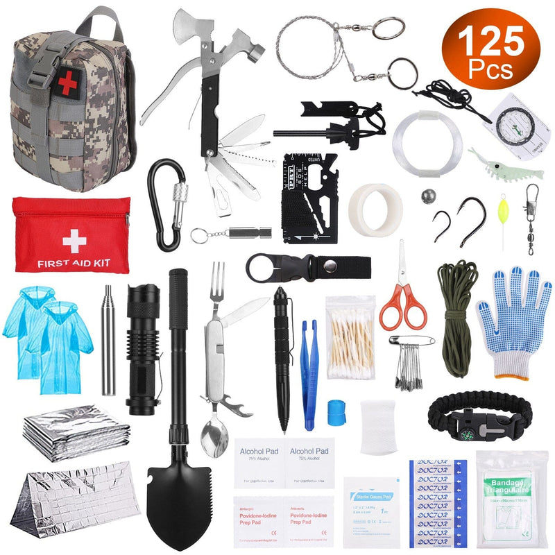125-Pieces: Emergency Survival Gear Tactical for Outdoor Adventure Sports & Outdoors - DailySale