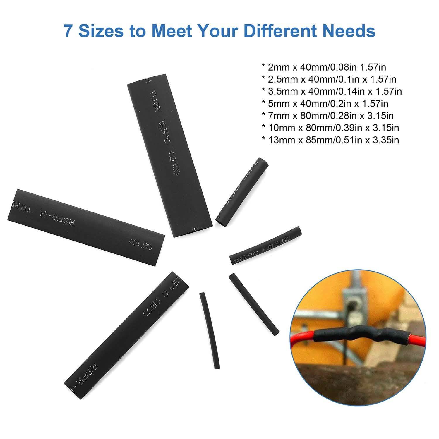 127-Piece: 2:1 Heat Shrink Tube Wire Wrap Assortment Set Household Batteries & Electrical - DailySale