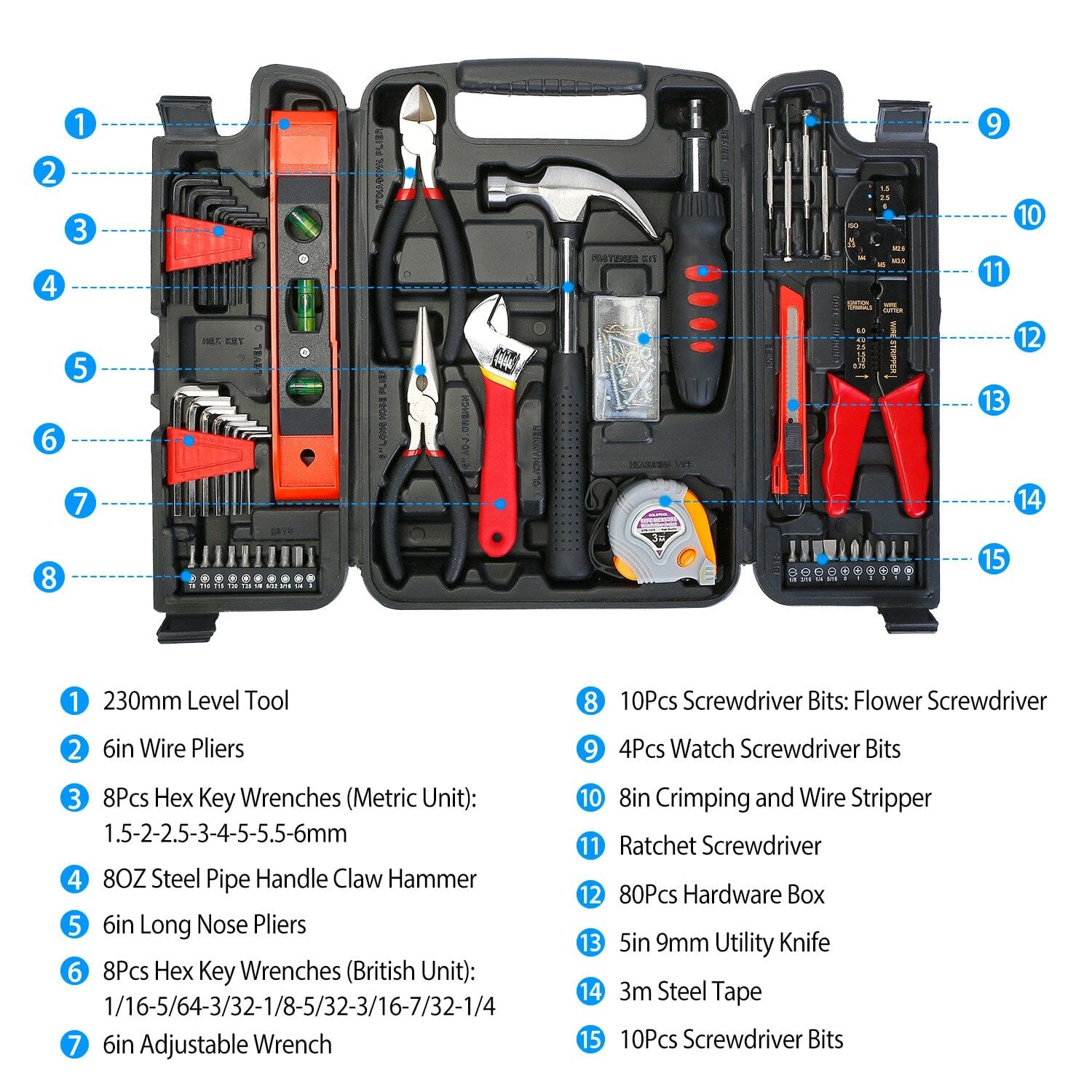 129-Pieces Set: Household Hand Tool Set Home Improvement - DailySale