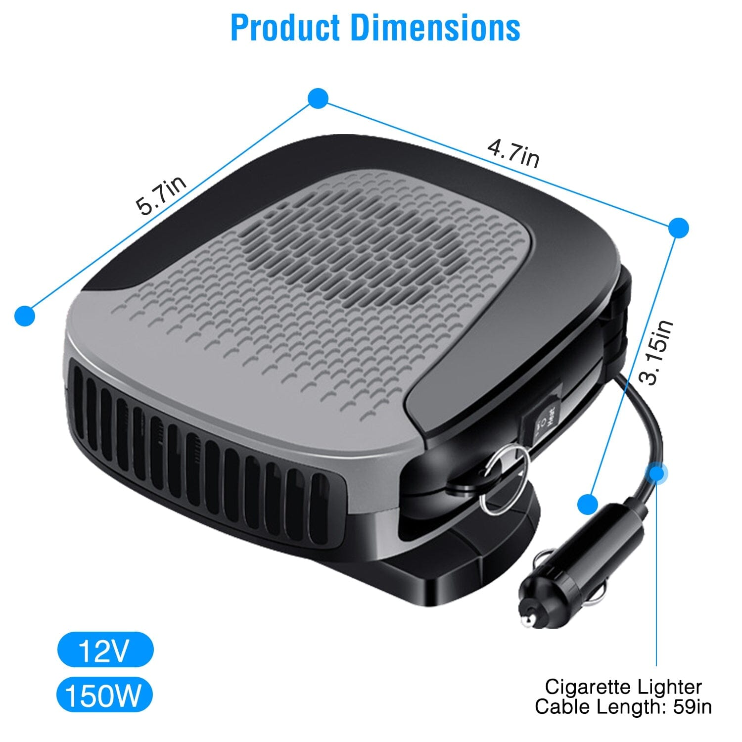 12V 150W Portable Car Auto Heater Automotive - DailySale