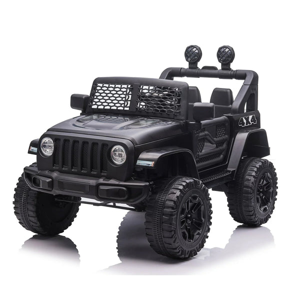 12V Battery Electric Car with Horn, Front Light ,Four Wheel Absorber and Remote Control Toys & Games Black - DailySale