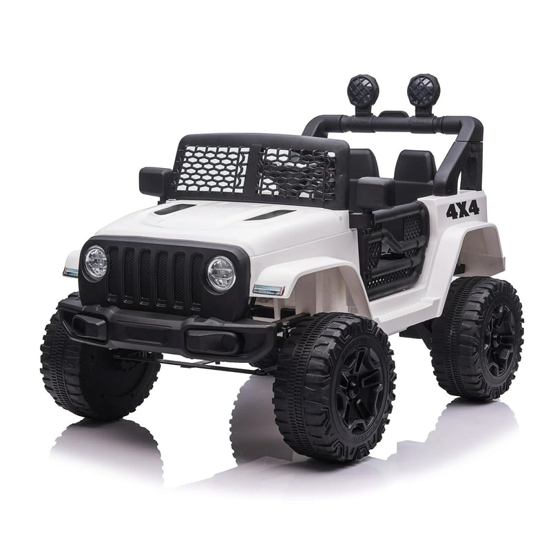 12V Battery Electric Car with Horn, Front Light ,Four Wheel Absorber and Remote Control Toys & Games White - DailySale