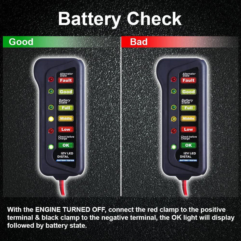 12V Car Digital Battery/Alternator Tester 15 Amps Automotive - DailySale