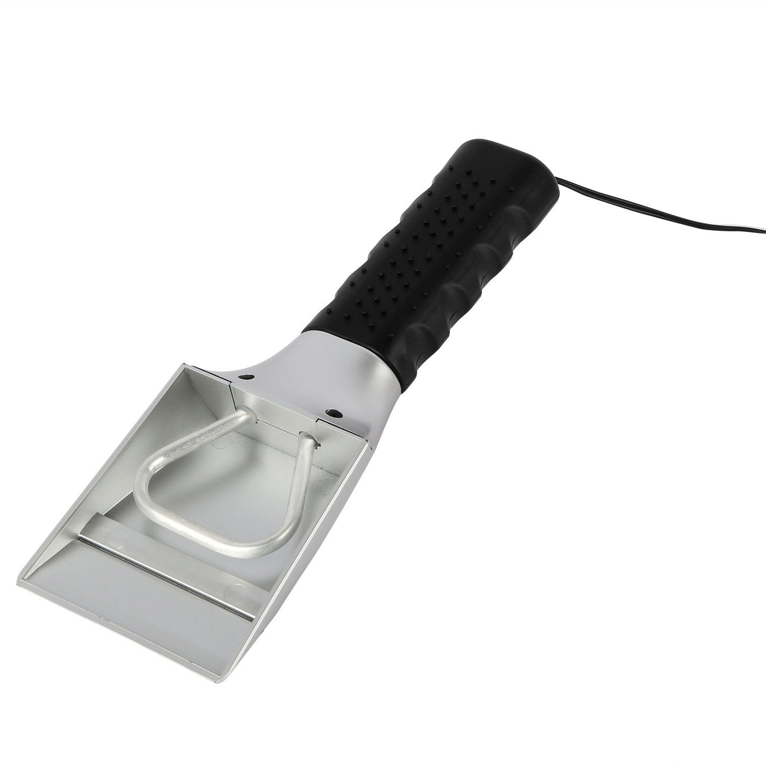 Angled front view of the 12V Car Electric Heated Ice Snow Scraper over a white background