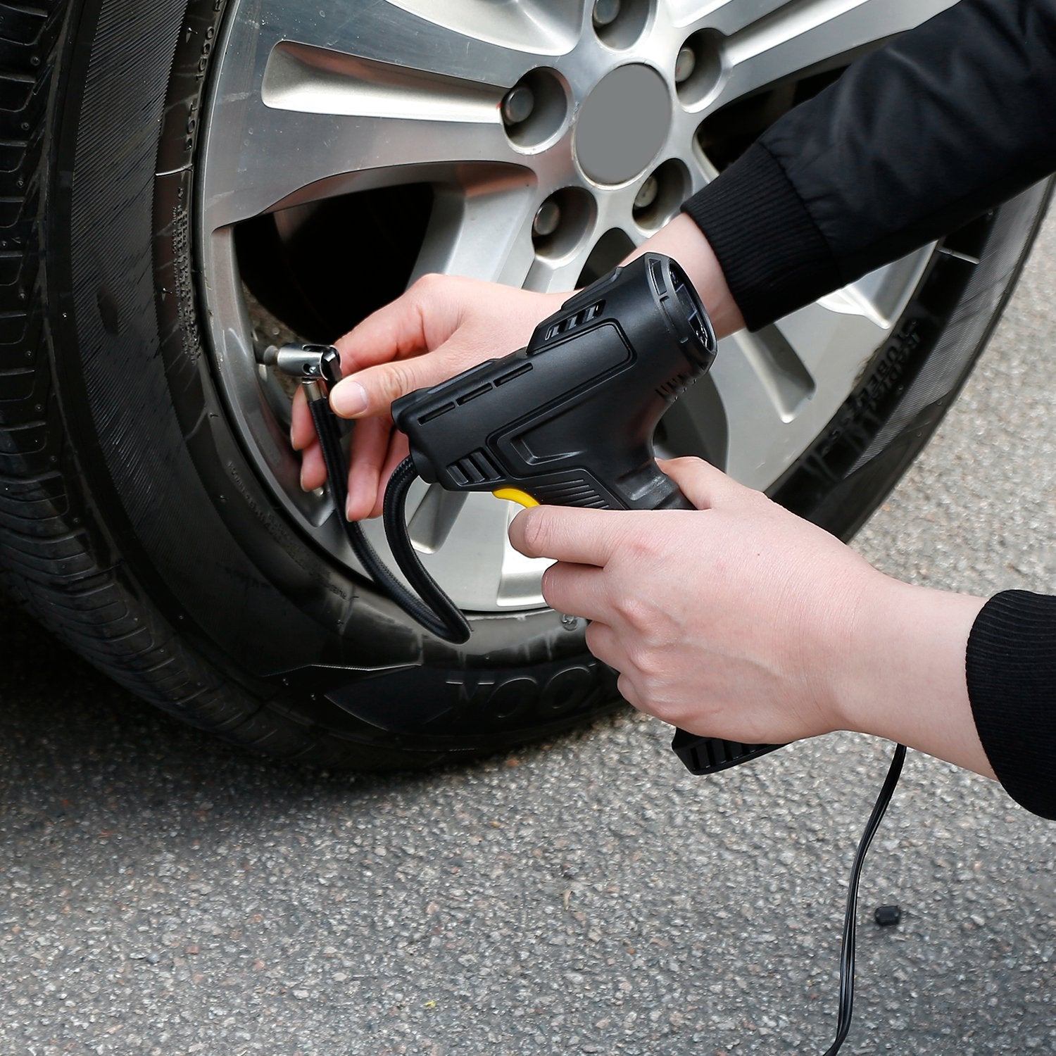 12V Digital Car Tire Inflator with LED Light 150 PSI Automotive - DailySale