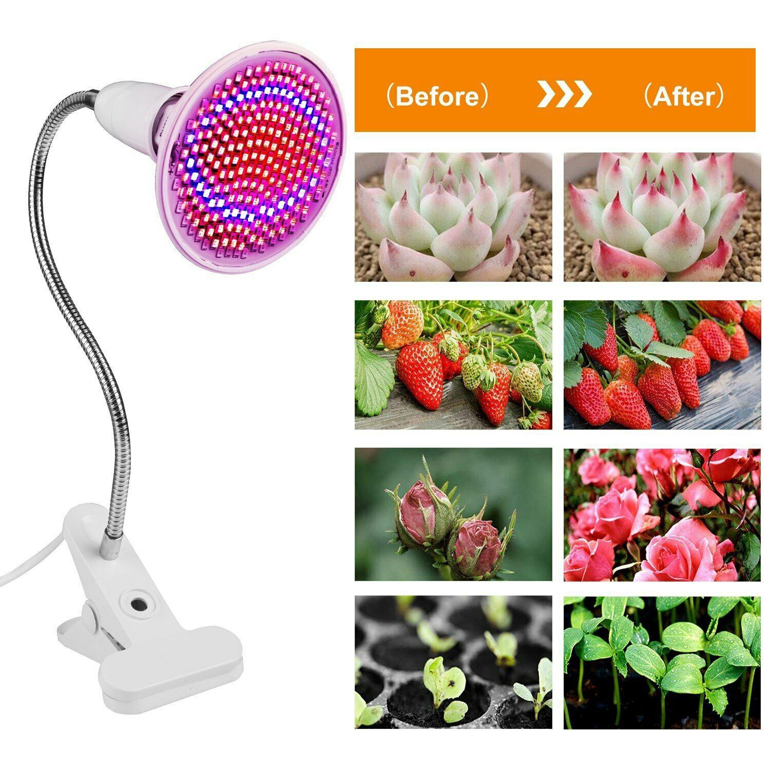 12W LED 360° Rotatable Plant Grow Light with Desk Clip Garden & Patio - DailySale